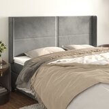  Uzglavlje s ušima svjetlosivo 203x16x118/128 cm baršunasto | Eponuda.com