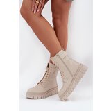 Boto Womens Platform Ankle Boots With Decorative Detail Insulated Light Beige Lyrana | Eponuda.ba