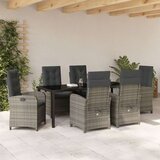  Set za vrtno objedovanje od 7 komada s jastučićima siva poli ratan | shoptok.hr