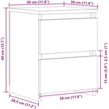  Noćni ormarić boja starog drva 30x30x40 cm konstruirano drvo | shoptok.hr