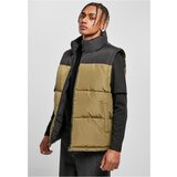 Urban Classics Plus Size Block Puffer Vest Black/Tiniolive Cene