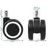 MID.YOU Set Kolesc Za Vrtljivi Stol Rolo Color, Črna/bela, 5-Delni | Shoptok.si