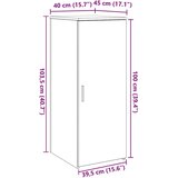 vidaXL shranjevalna omara Grey Sonoma 40x45x103,5 cm inženirski les | Shoptok.si