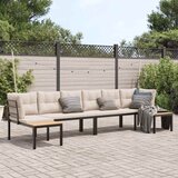  4-dijelni set vrtnih sofa s jastucima čelik obložen prahom crni | shoptok.hr