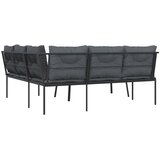  Set vrtnih sofa s jastucima crni od čelika i tekstilena | shoptok.hr