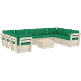 The Living Store Vrtna garnitura iz palet 10-delna z blazinami smrekovina - Vrtna Sedežna Garnitura, (21421640) | Shoptok.si