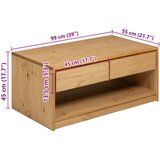  Stolić za kavu SAUDA boja hrasta 99x55x45 cm masivna borovina | shoptok.hr
