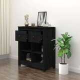  Komoda crna 70 x 35 x 80 cm od masivne borovine | shoptok.hr