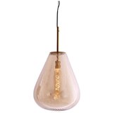 Light & Living Jantarna viseča svetilka s steklenim senčilom Leona – | Shoptok.si