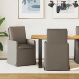 vidaXL Jedilni stoli 2 pcs Svetlo siva 57 x 67 x 98 cm Laneno platno | Shoptok.si