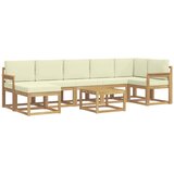 vidaXL Zunanja garnitura za sedenje 8 pcs Bela in krem Poliester, (5000281106) | Shoptok.si