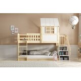 Molarem Home Drveni dječji povišeni krevet Antresola sa stepenicama - 200x90cm - svijetlo drvo | shoptok.hr