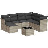 Maison Chic Seti vrtnega pohištva - Vrtna garnitura - Vrtni pohištvo set 8-delna z blazinami sv. siv poli ratan, (21807211) | Shoptok.si