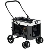 PawHut Voziček za pse 2 v 1, voziček za pse z odstranljivo košaro, siv, (5000248109) | Shoptok.si