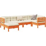  6-dijelni set vrtnih sofa s jastucima voštano smeđi od borovine | shoptok.hr