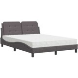  Postelja z vzmetnico siva 120x200 cm umetno usnje | Shoptok.si