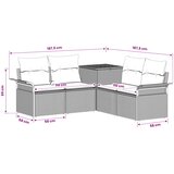  Set sofe 5 kom. Siva i tamno siva Poli Rattan i čelik | shoptok.hr