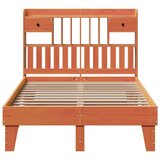  Posteljni okvir brez vzmetnice voščeno rjav 135x190 cm borovina, (21611614) | Shoptok.si