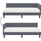  Kutni krevetni okvir s madracem Ostalo 2 pcs Siva Baršun | shoptok.hr