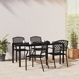 The Living Store Vrtna jedilna garnitura 5-delna antracitno jeklo - Vrtna Jedilna Garnitura, (21477373) | Shoptok.si