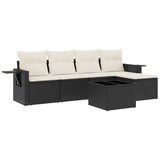 6-dijelni set vrtnih sofa s jastucima crni od poliratana Crna 85 x 62 x 69 cm | shoptok.hr