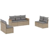 Maison Chic Seti vrtnega pohištva - Vrtna garnitura - Vrtni pohištvo set 7-delna z blazinami bež poli ratan, (21804305) | Shoptok.si