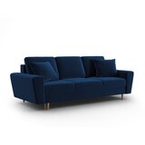 Cosmopolitan Design Modra žametna raztegljiva sedežna garnitura s prostorom za shranjevanje 235 cm Kyoto – | Shoptok.si