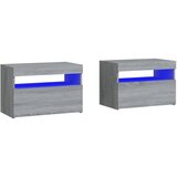  Noćni ormarići 2 kom s LED svjetlima sivog sonome 60x35x40 cm | shoptok.hr
