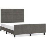  Posteljni okvir z vzglavjem temno siv 140x190 cm žamet, (20794949) | Shoptok.si