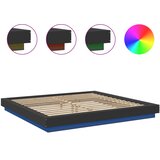  Okvir kreveta s LED svjetlima crni 180x200 cm konstruirano drvo | shoptok.hr