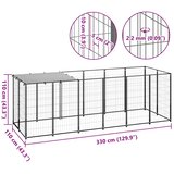  Kavez za pse crni 330 x 110 x 110 cm čelični | shoptok.hr