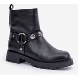 EVENTO PE1 Ankle Boots With Flat Heel Insulated With Decorative Straps Black Felilania | Eponuda.ba