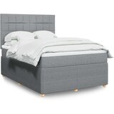  Krevet s oprugama i madracem svjetlosivi 140x190 cm od tkanine | shoptok.hr
