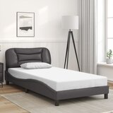 Maison Chic Posteljni okvir - Enojna postelja - Postelja za odrasle z vzglavjem siv 100x200 cm umetno usnje-J9658, (21762947) | Shoptok.si