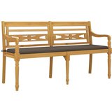  Klupa Batavia sa smeđesivim jastukom 150 cm od masivne tikovine | shoptok.hr