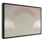  Slika - Rainy June - Colorful Rainbow Emerging from Clouds on a Bright Background 120x80 U crnom drvenom okviru | shoptok.hr