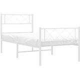  Metalni okvir kreveta uzglavlje i podnožje bijeli 107x203 cm | Eponuda.ba