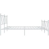  Metalni okvir kreveta uzglavlje i podnožje bijeli 183x213 cm | shoptok.hr