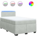 vidaXL Box spring postelja z vzmetnico svetlo siva 120x200 cm žamet | Shoptok.si