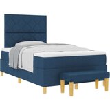 vidaXL Box Spring Krevet s madracem i klupom Plavi 120x190 cm Tkanina | shoptok.hr
