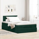  Otomanski krevet s madracem i LED tamnozeleni 120x190cm baršun | shoptok.hr