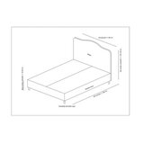 Hanah home bračni krevet vassi 140 x 200 grey