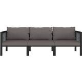 Maison Chic kavč - Sofa - Kanape trosed z blazinami antraciten poli ratan, (21726868) Cene