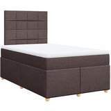 vidaXL Box spring postelja z vzmetnico temno rjava 120x190 cm blago, (21304727) Cene