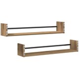  Polica na zidu Zidne 2 pcs Umjetnički hrast 80 x 16 x 14 cm | shoptok.hr
