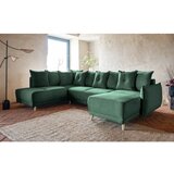 Miuform Zelena sklopiva kutna garnitura od samta (s lijevim kutom/u obliku slova "U") Lazy Lukka – | shoptok.hr