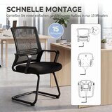  Set od 2 ergonomske uredske stolice bez kotačića crne | shoptok.hr