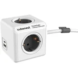 Razdjelnik utičnica 13 cm PowerCube Extended USB Schuko –