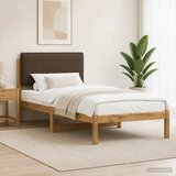  Krevetni okvir s tapiciranim uzglavljem Bijelo isprana i taupe - Bijelo isprana i taupe 100 x 200 cm | shoptok.hr