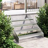 The Living Store Stopnica z rešetko 100x24x7 cm pocinkano jeklo - Stopnica Z Rešetko, (21660832) | Shoptok.si